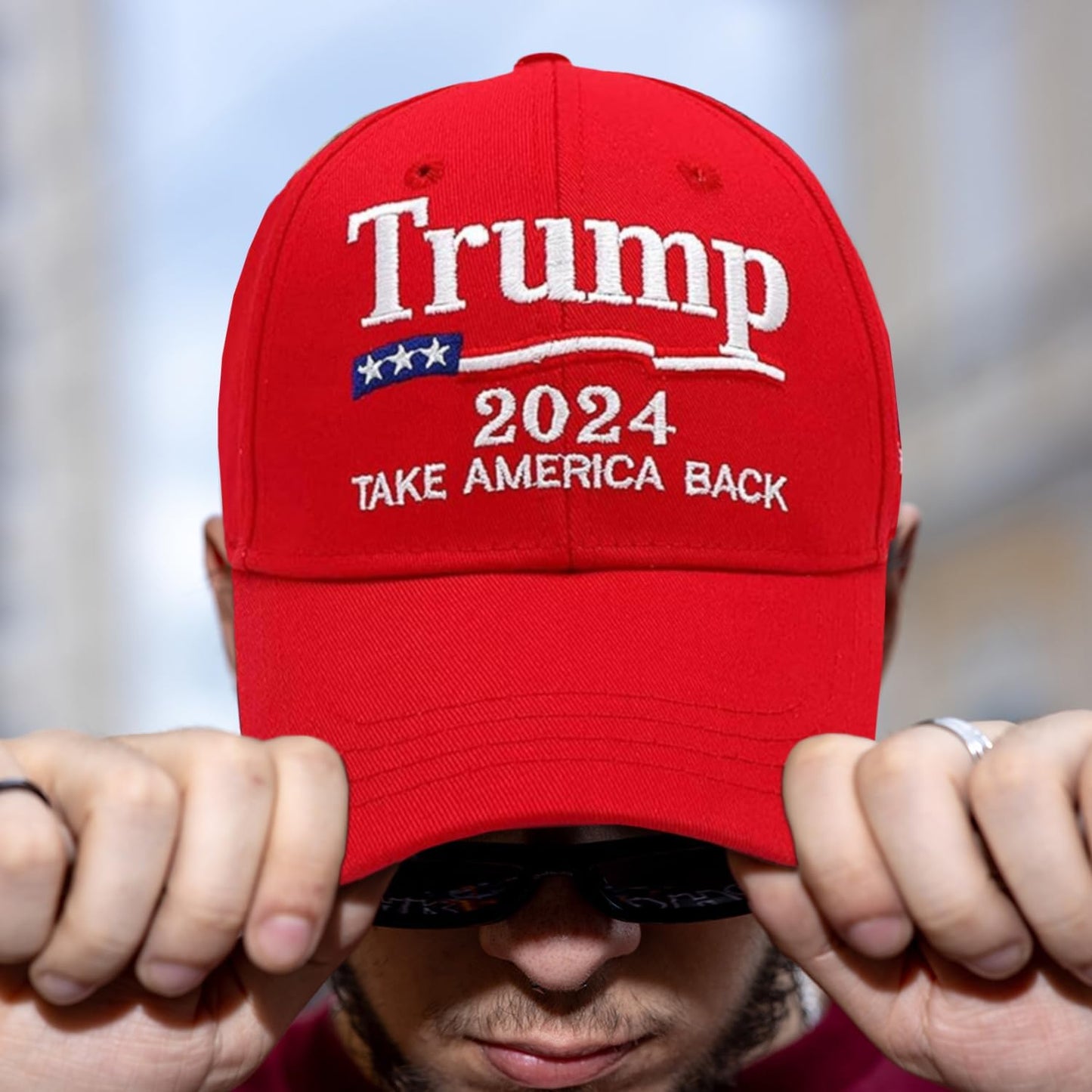 Trump 2024 Hat Keep America Great Take America Back Hat with USA Flag Embroidery Adjustable Baseball Cap